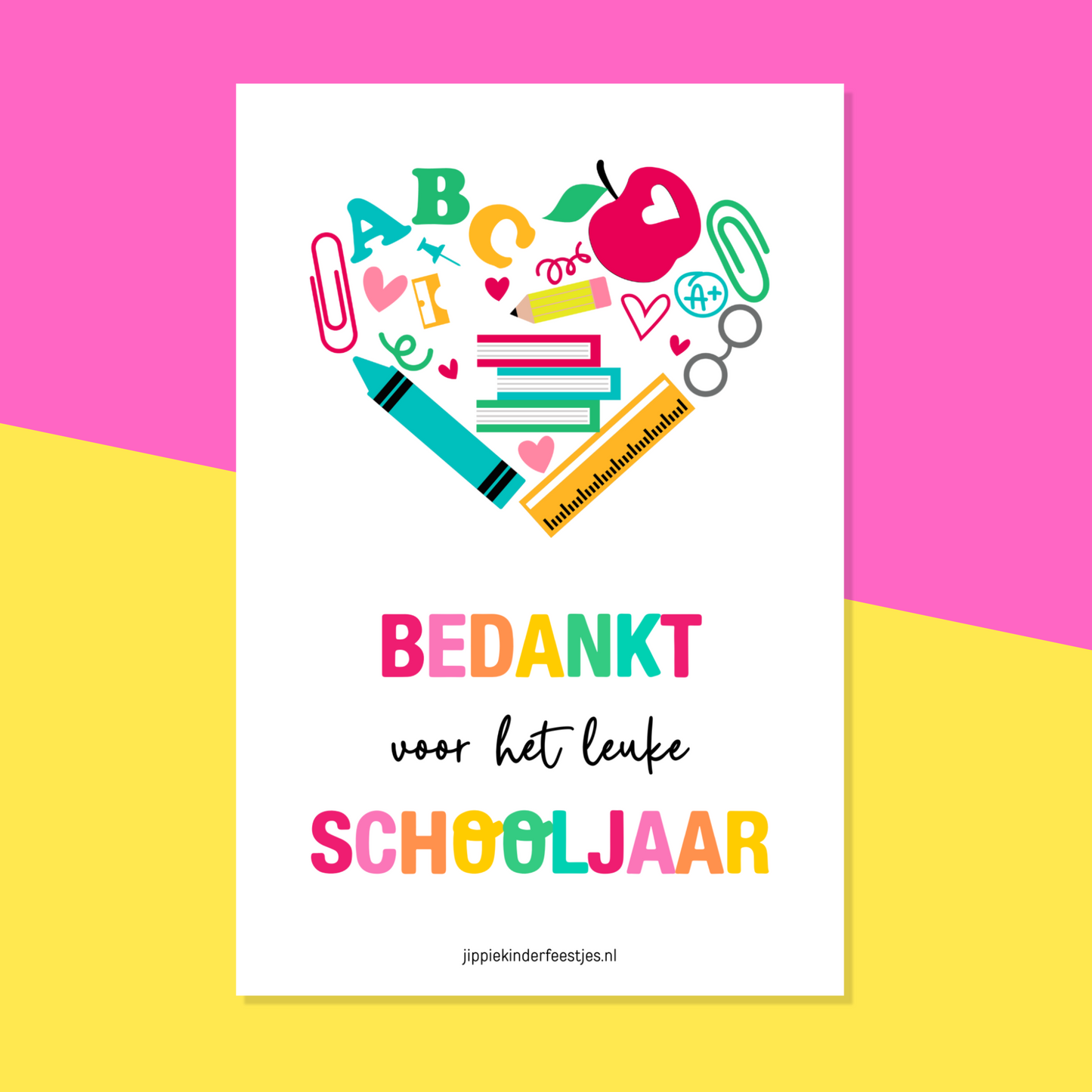 Bedankt kaart juf of meester - Printable