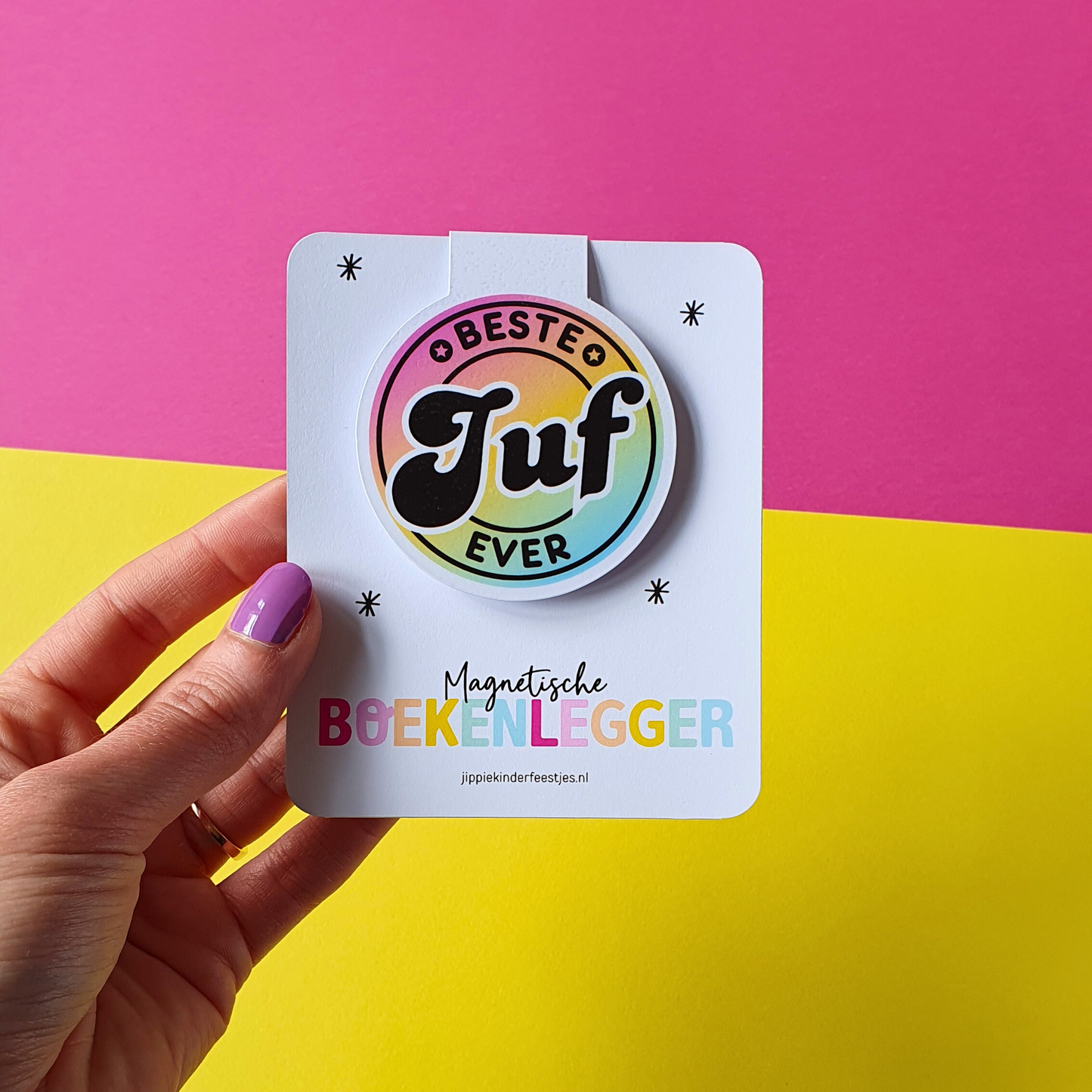 Magnetische boekenlegger 'Beste juf ever'
