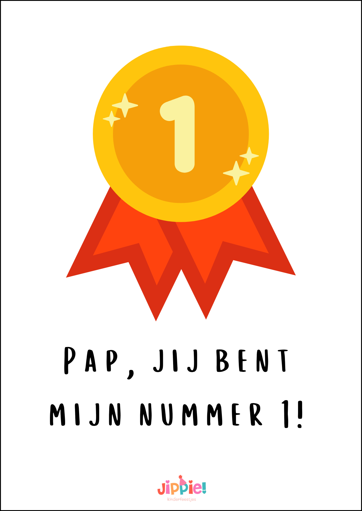 Vaderdagkaart Pap, jij bent mijn nummer 1!