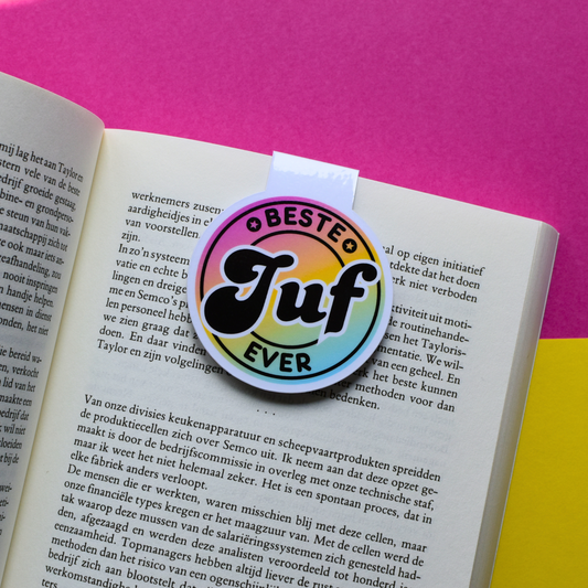 Magnetische boekenlegger 'Beste juf ever'